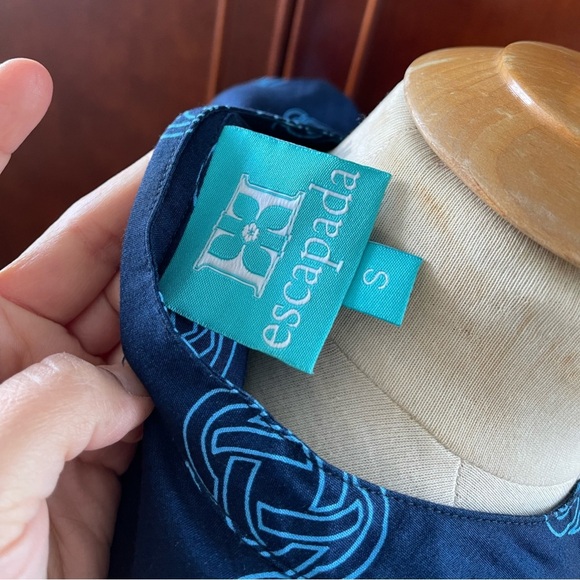 Escapada Dress blue printed size small - Picture 4 of 5